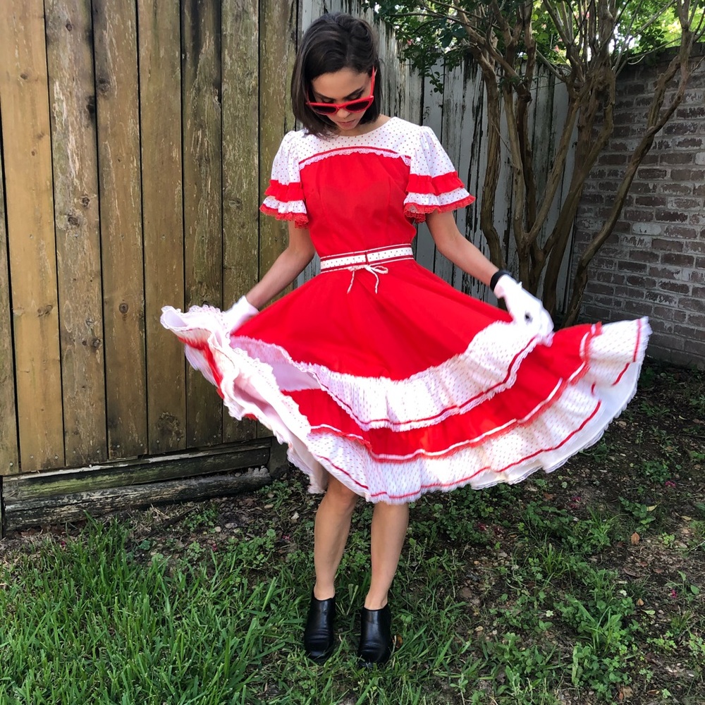 VINTAGE QUEEN OF HEARTS SQUARE DANCING DRESS 💔
